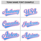 Custom White Pink Contrast Raglan Sleeves Authentic Baseball Jersey