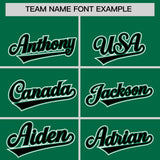 Custom Kelly Green Black Contrast Raglan Sleeves Authentic Baseball Jersey