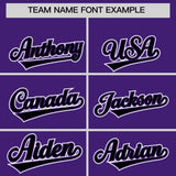 Custom Purple Black Contrast Raglan Sleeves Authentic Baseball Jersey