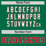 Custom Kelly Green Red Contrast Raglan Sleeves Authentic Baseball Jersey