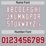 Custom Silver Red Contrast Raglan Sleeves Authentic Baseball Jersey