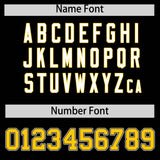 Custom Black Gold Contrast Raglan Sleeves Authentic Baseball Jersey