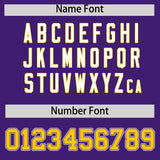 Custom Purple Gold Contrast Raglan Sleeves Authentic Baseball Jersey