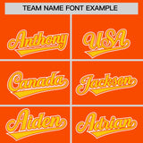 Custom Orange Gold Contrast Raglan Sleeves Authentic Baseball Jersey