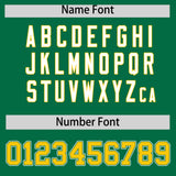 Custom Kelly Green Gold Contrast Raglan Sleeves Authentic Baseball Jersey