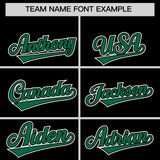 Custom Black Kelly Green Contrast Raglan Sleeves Authentic Baseball Jersey