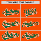 Custom Orange Kelly Green Contrast Raglan Sleeves Authentic Baseball Jersey