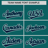 Custom Aqua Navy Contrast Raglan Sleeves Authentic Baseball Jersey