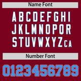 Custom Crimson Powder Blue Contrast Raglan Sleeves Authentic Baseball Jersey