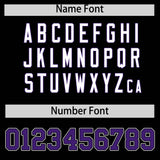 Custom Black Purple Contrast Raglan Sleeves Authentic Baseball Jersey