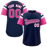 Custom-Navy-Pink-Contrast-Raglan-Sleeves-Authentic-Baseball-Jersey-087