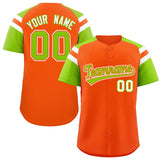 Custom-Orange-Neon-Green-Contrast-Raglan-Sleeves-Authentic-Baseball-Jersey-090