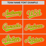 Custom Orange Neon Green Contrast Raglan Sleeves Authentic Baseball Jersey