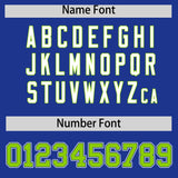 Custom Royal Neon Green Contrast Raglan Sleeves Authentic Baseball Jersey