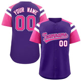 Custom-Purple-Pink-Contrast-Raglan-Sleeves-Authentic-Baseball-Jersey-100