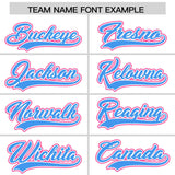 Custom White Pink Contrast Raglan Sleeves Authentic Baseball Jersey