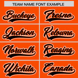 Custom Orange Black Contrast Raglan Sleeves Authentic Baseball Jersey