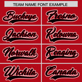 Custom Red Black Contrast Raglan Sleeves Authentic Baseball Jersey