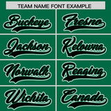 Custom Kelly Green Black Contrast Raglan Sleeves Authentic Baseball Jersey