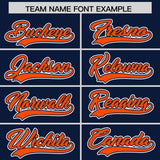 Custom Navy Orange Contrast Raglan Sleeves Authentic Baseball Jersey