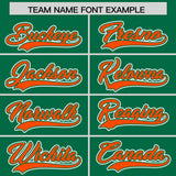 Custom Kelly Green Orange Contrast Raglan Sleeves Authentic Baseball Jersey