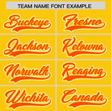 Custom Gold Orange Contrast Raglan Sleeves Authentic Baseball Jersey