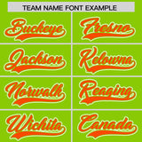 Custom Neon Green Orange Contrast Raglan Sleeves Authentic Baseball Jersey