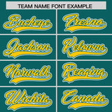 Custom Aqua Gold Contrast Raglan Sleeves Authentic Baseball Jersey