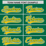 Custom Kelly Green Gold Contrast Raglan Sleeves Authentic Baseball Jersey