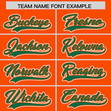 Custom Orange Kelly Green Contrast Raglan Sleeves Authentic Baseball Jersey