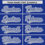 Custom Royal Silver Contrast Raglan Sleeves Authentic Baseball Jersey