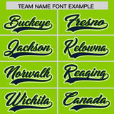 Custom Neon Green Navy Contrast Raglan Sleeves Authentic Baseball Jersey