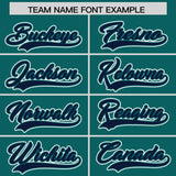 Custom Aqua Navy Contrast Raglan Sleeves Authentic Baseball Jersey