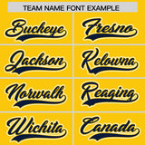 Custom Gold Navy Contrast Raglan Sleeves Authentic Baseball Jersey