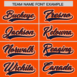 Custom Orange Navy Contrast Raglan Sleeves Authentic Baseball Jersey