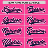 Custom Pink Navy Contrast Raglan Sleeves Authentic Baseball Jersey