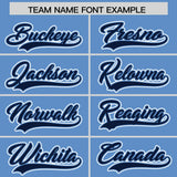 Custom Light Blue Navy Contrast Raglan Sleeves Authentic Baseball Jersey