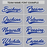 Custom Silver Royal Contrast Raglan Sleeves Authentic Baseball Jersey