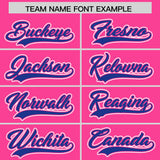 Custom Pink Royal Contrast Raglan Sleeves Authentic Baseball Jersey