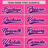 Custom Pink Purple Contrast Raglan Sleeves Authentic Baseball Jersey