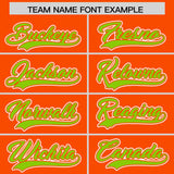 Custom Orange Neon Green Contrast Raglan Sleeves Authentic Baseball Jersey