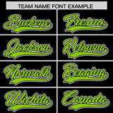 Custom Black Neon Green Contrast Raglan Sleeves Authentic Baseball Jersey