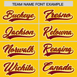 Custom Gold Crimson Contrast Raglan Sleeves Authentic Baseball Jersey