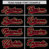 Custom Black Crimson Contrast Raglan Sleeves Authentic Baseball Jersey
