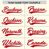 Custom Cream Red Contrast Raglan Sleeves Authentic Baseball Jersey