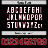 Custom Black Red Contrast Raglan Sleeves Authentic Baseball Jersey