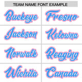 Custom White Pink Contrast Raglan Sleeves Authentic Baseball Jersey