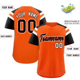 Custom Orange Black Contrast Raglan Sleeves Authentic Baseball Jersey