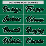 Custom Kelly Green Black Contrast Raglan Sleeves Authentic Baseball Jersey