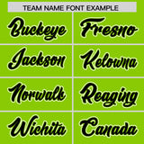 Custom Neon Green Black Contrast Raglan Sleeves Authentic Baseball Jersey